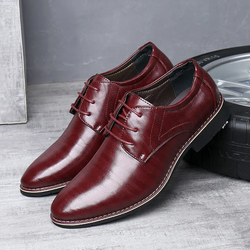 Elegant Pointed Toe Oxfords for Men - Soft Bottom Business Casual Formal Dress Shoes for Office, Weddings, and Parties